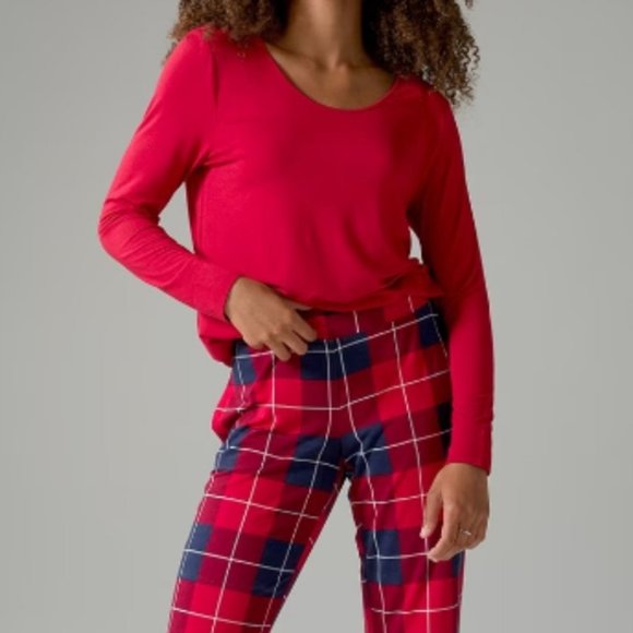Soma Other - NWT Soma COOL NIGHTS Long Sleeve Pj Set  - Color -BLANKET PLAID NAVY - Size L